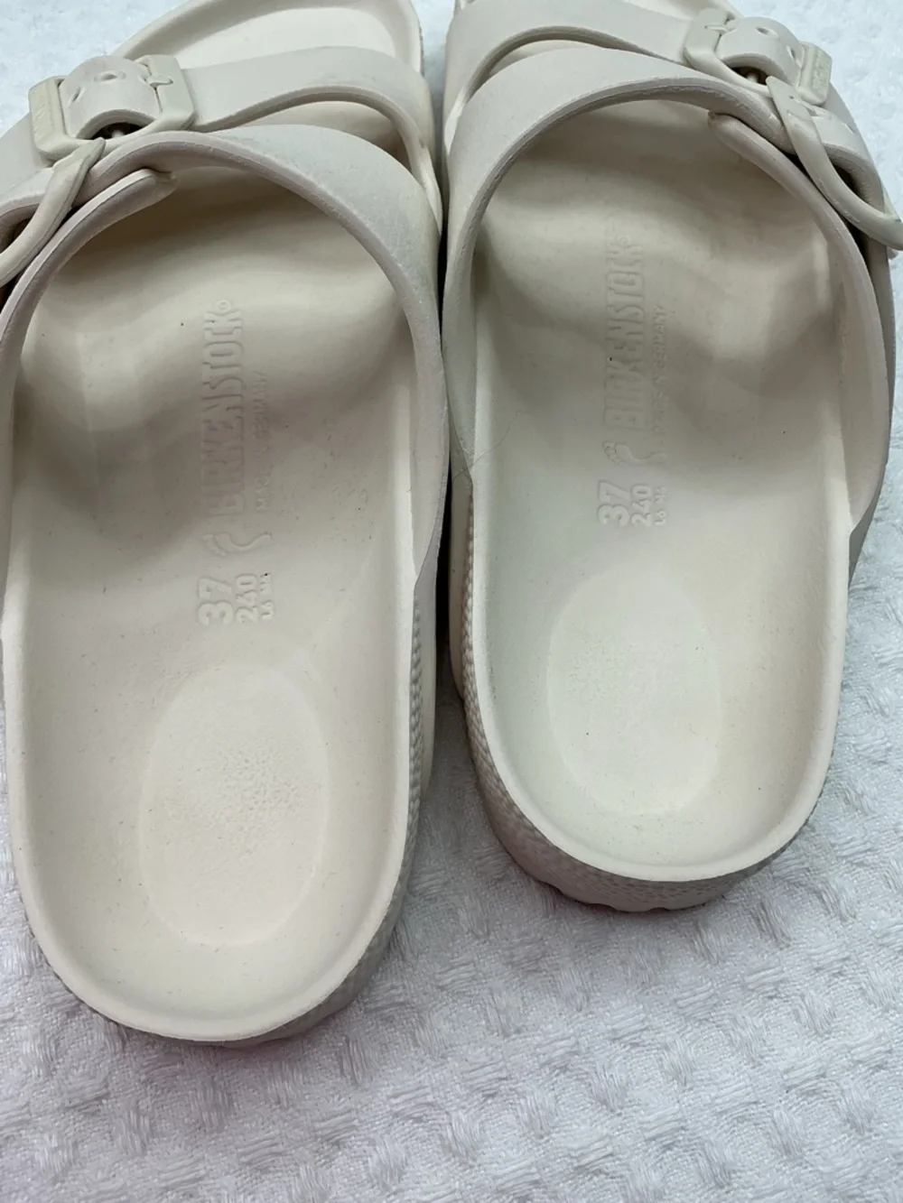 Birkenstock Women's Two-Strap Slide Sandals in Light Taupe - Picture 8 of 9